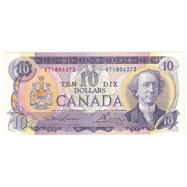 BC-49c 1971 Canada $10 Lawson-Bouey, VT, AU-UNC Fashion