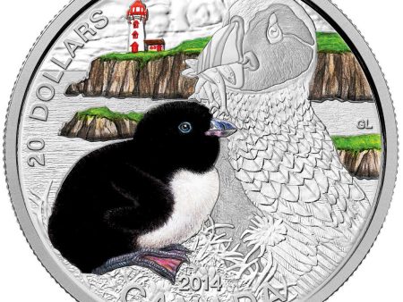 RDC 2014 Canada $20 Baby Animals - Atlantic Puffin Fine Silver (No Tax) Worn Sleeve Online