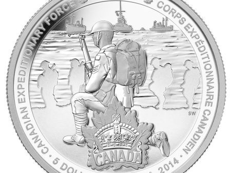 RDC 2014 $5 Canadian Expeditionary Force Fine Silver (No Tax) Impaired Supply