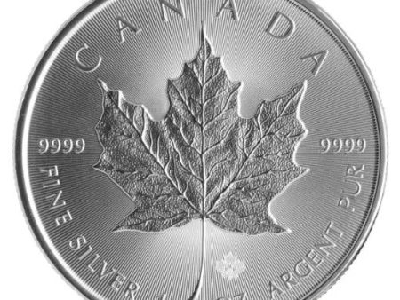 2014 Canada $5 1oz. Silver Maple Leaf (No Tax) WITH CAPSULE (lightly toned) Hot on Sale