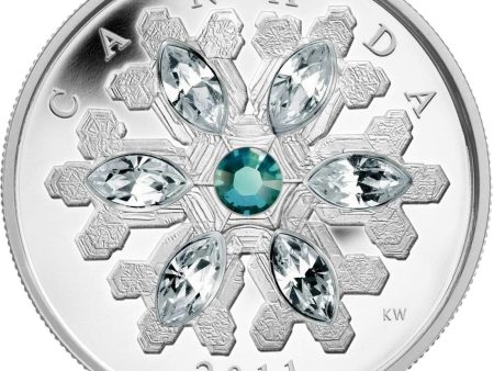 RDC 2011 Canada $20 Emerald Crystal Snowflake Fine Silver (scratched capsule) Supply