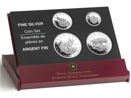 RDC 2005 Canada Fractional The Lynx .9999 Fine Silver 4-coin Set (No Tax) Impaired Discount