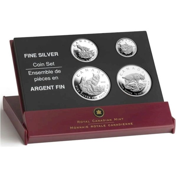 RDC 2005 Canada Fractional The Lynx .9999 Fine Silver 4-coin Set (No Tax) Impaired Discount