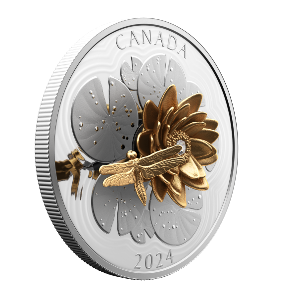 2024 Canada $50 The Dragonfly and the Bloom Fine Silver Coin For Cheap