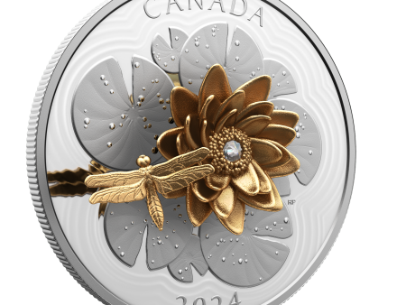 2024 Canada $50 The Dragonfly and the Bloom Fine Silver Coin For Cheap