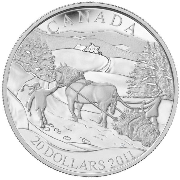 RDC 2011 Canada $20 Winter Scene Sterling Silver Coin (Impaired) Supply