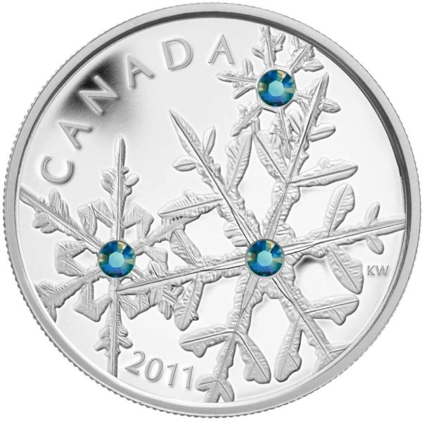 RDC 2011 Canada $20 Small Crystal Snowflake - Montana Fine Silver (No Tax) Impaired For Cheap