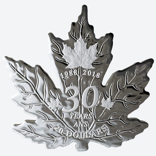 2018 Canada $20 30th Anniversary of the Silver Maple Leaf Shaped Pure Silver (No Tax) Online