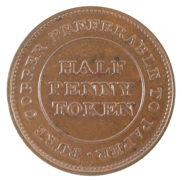 NS-19A1 1812 Nova Scotia Trade & Navigation 1 2 Penny Token UNC+ (MS-62) Online now