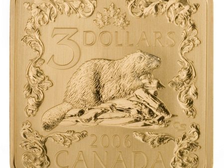 RDC 2006 Canada $3 Square Sterling Silver Coin: The Beaver (Toned) Cheap