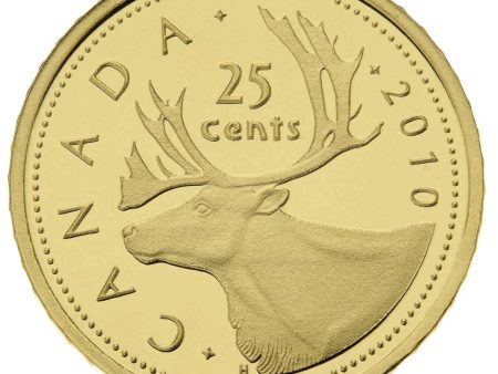 RDC 2010 Canada 25-Cent .5g Gold Caribou (No Tax) Outer Sleeve Bent Online