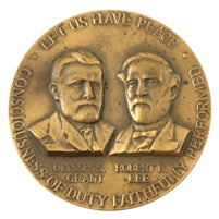 ~1961 U.S. Civil War Centennial Commission Large Medal with Generals Grant & Lee For Discount