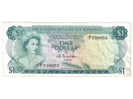 Bahamas Note 1974 Pick #35a $1 Very Fine (either stain, writing or impaired) Cheap