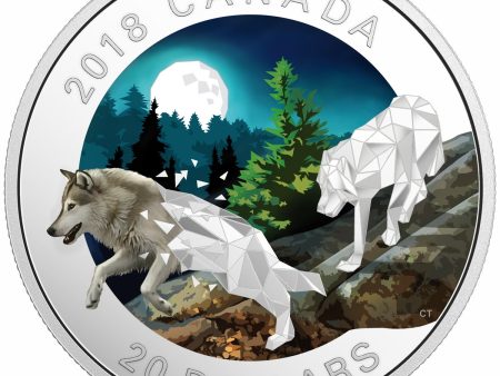 2018 Canada $20 Geometric Fauna - Grey Wolves Fine Silver (No Tax) Hot on Sale