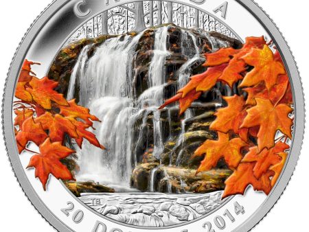 RDC 2014 Canada $20 Autumn Falls Fine Silver Coin (No Tax) - Impaired sleeve For Discount