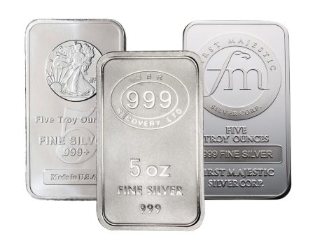 (LPO) Assorted 5oz. Silver Bars .999 Fine (TAX exempt) Issues - NO Credit Card, Paypal. For Cheap