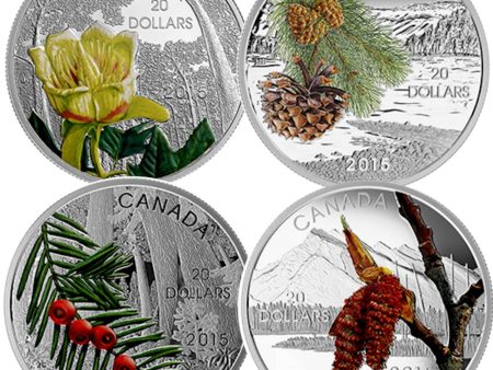 RDC 2015 Canada $20 Forests of Canada 4-Coin Set & Deluxe Box (No Tax) Toned For Cheap