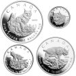 RDC 2005 Canada Fractional The Lynx .9999 Fine Silver 4-coin Set (No Tax) Impaired Discount