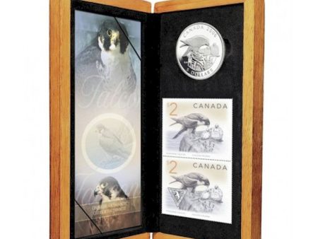 RDC 2006 Canada Peregrine Falcon & Nestlings $5 Coin & Stamp Set (Scratched Capsule Box Damagez) on Sale