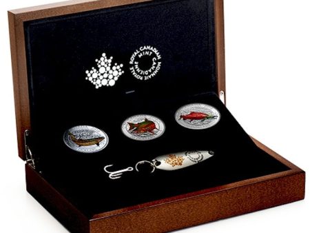 RDC 2016 Canadian Salmonids $20 3-coin Set with Fishing Lure (No Tax) Impaired Hot on Sale