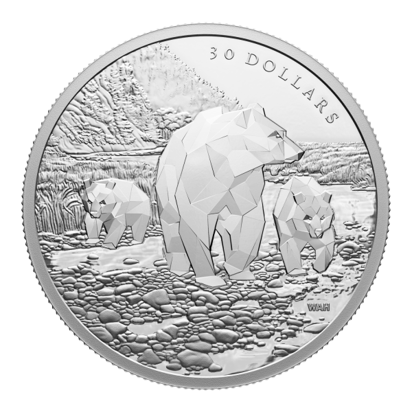 RDC 2023 Canada $30 Multifaceted Animal Family: Grizzly Bears Fine Silver (No Tax) scuffed capsule Hot on Sale