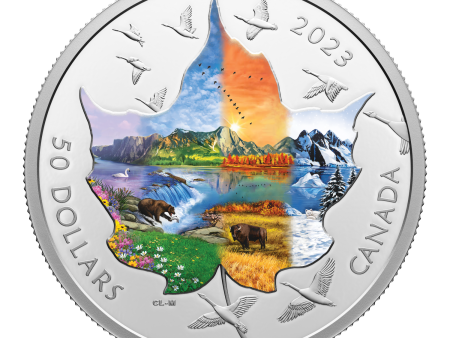 RDC 2023 $50 Canadian Collage: Four Seasons Fine Silver (No Tax) scuffed sleeve Cheap